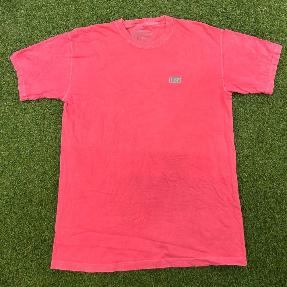 Live Breathe Futbol LBF‎ Graphic T-Shirt Mens Medium Pink Soccer Streetwear Tee